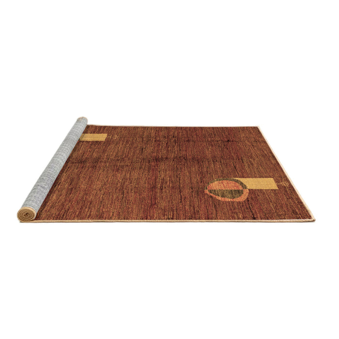 Sideview of Machine Washable Abstract Brown Modern Rug, wshabs4659brn