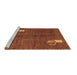 Sideview of Machine Washable Abstract Brown Modern Rug, wshabs4659brn