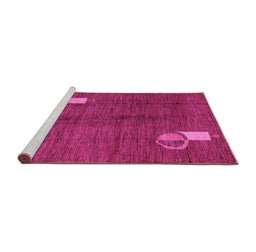 Sideview of Machine Washable Abstract Pink Modern Rug, wshabs4659pnk