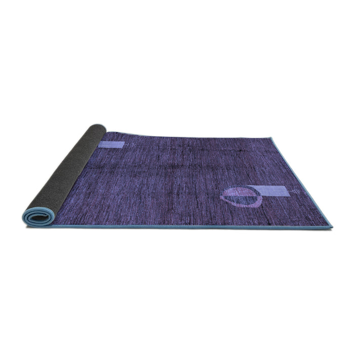 Sideview of Abstract Blue Modern Rug, abs4659blu