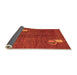 Sideview of Abstract Orange Modern Rug, abs4659org