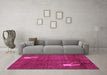 Machine Washable Abstract Pink Modern Rug in a Living Room, wshabs4659pnk