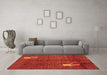 Machine Washable Abstract Orange Modern Area Rugs in a Living Room, wshabs4659org