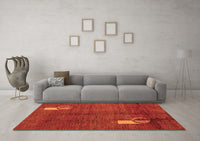 Machine Washable Abstract Orange Modern Rug, wshabs4659org