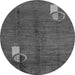 Round Abstract Gray Modern Rug, abs4659gry