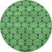 Round Abstract Emerald Green Modern Rug, abs465emgrn