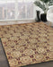 Abstract Red Brown Modern Rug in Family Room, abs465