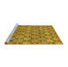 Sideview of Machine Washable Abstract Yellow Modern Rug, wshabs465yw