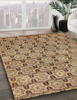 Machine Washable Abstract Red Brown Rug in a Family Room, wshabs465