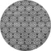 Round Machine Washable Abstract Gray Modern Rug, wshabs465gry