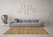 Machine Washable Abstract Brown Modern Rug in a Living Room,, wshabs465brn