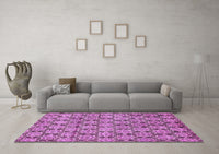 Machine Washable Abstract Purple Modern Rug, wshabs465pur