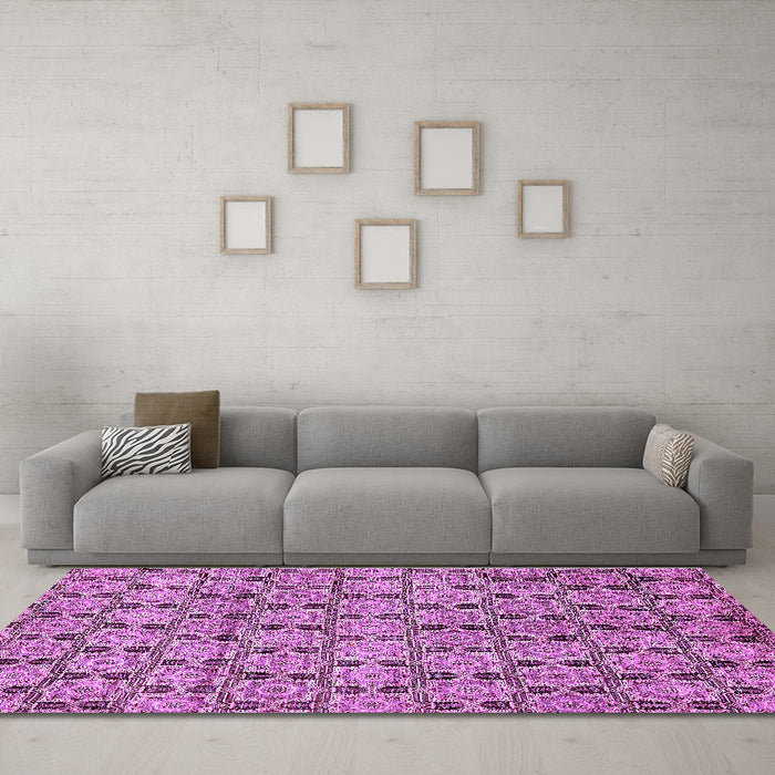 Machine Washable Abstract Purple Modern Area Rugs in a Living Room, wshabs465pur