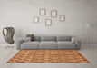 Machine Washable Abstract Orange Modern Area Rugs in a Living Room, wshabs465org