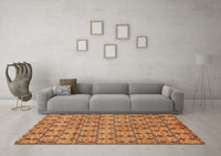 Machine Washable Abstract Orange Modern Rug, wshabs465org