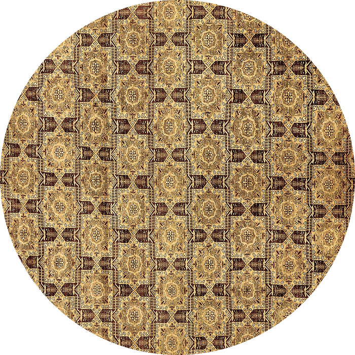 Round Abstract Brown Modern Rug, abs465brn