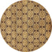 Round Machine Washable Abstract Brown Modern Rug, wshabs465brn