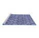 Sideview of Machine Washable Abstract Blue Modern Rug, wshabs465blu