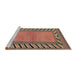 Sideview of Machine Washable Abstract Brown Red Rug, wshabs4660
