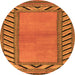 Round Southwestern Orange Country Rug, abs4660org