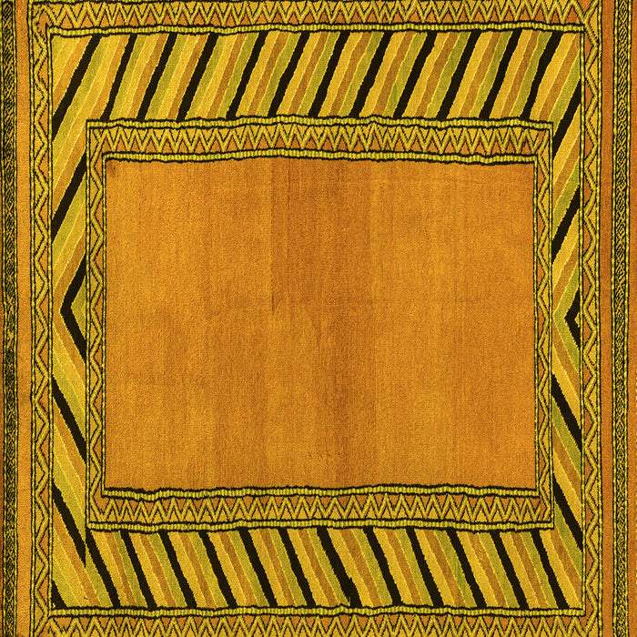 Square Southwestern Yellow Country Rug, abs4660yw