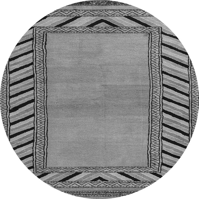 Round Machine Washable Southwestern Gray Country Rug, wshabs4660gry