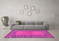 Machine Washable Southwestern Pink Country Rug, wshabs4660pnk