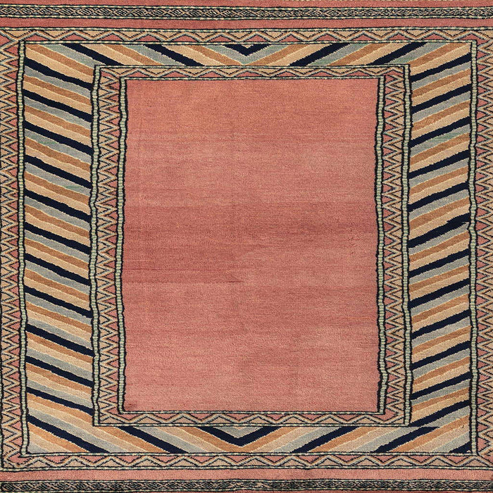 Square Abstract Brown Red Southwestern Rug, abs4660