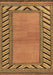 Machine Washable Southwestern Brown Country Rug, wshabs4660brn