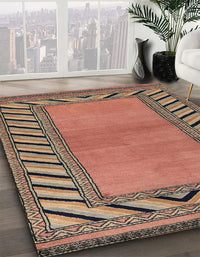 Abstract Brown Red Southwestern Rug, abs4660