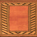 Square Machine Washable Southwestern Orange Country Area Rugs, wshabs4660org