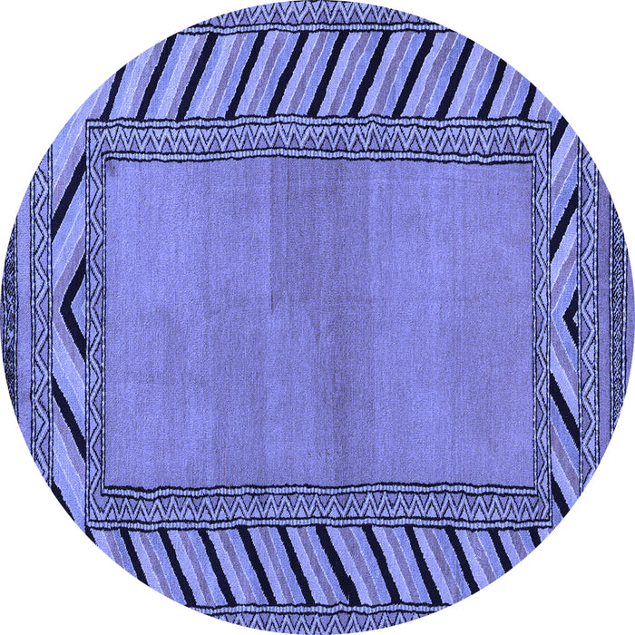 Round Southwestern Blue Country Rug, abs4660blu