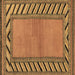 Square Southwestern Brown Country Rug, abs4660brn