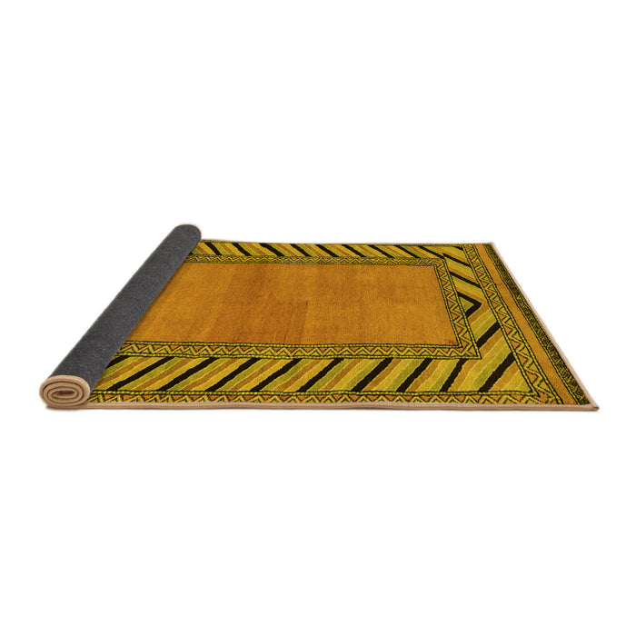 Sideview of Southwestern Yellow Country Rug, abs4660yw