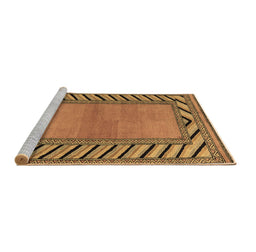 Sideview of Machine Washable Southwestern Brown Country Rug, wshabs4660brn