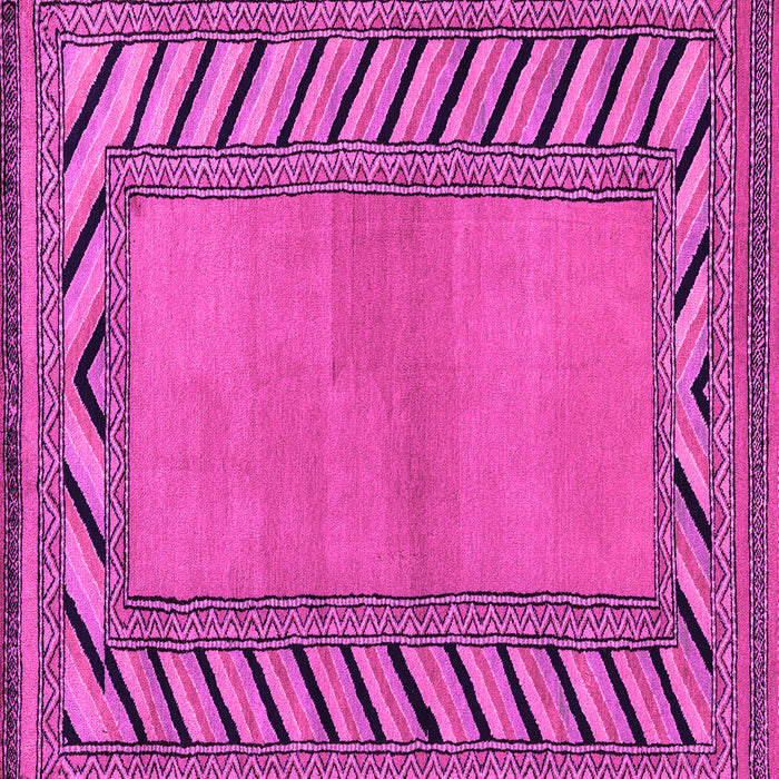 Square Machine Washable Southwestern Pink Country Rug, wshabs4660pnk