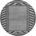 Round Southwestern Gray Country Rug, abs4660gry