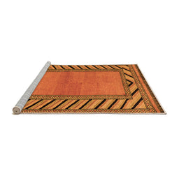 Sideview of Machine Washable Southwestern Orange Country Area Rugs, wshabs4660org