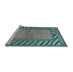 Sideview of Machine Washable Southwestern Light Blue Country Rug, wshabs4660lblu