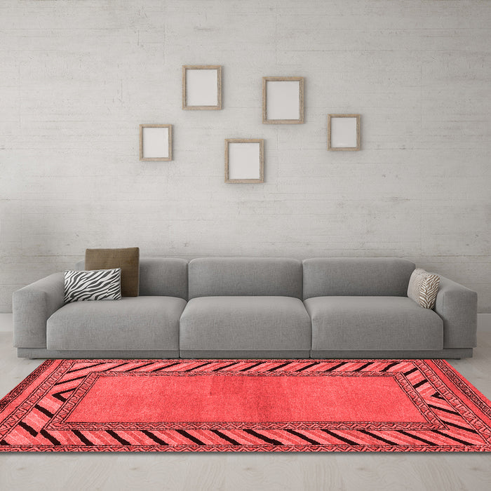 Country Red Washable Rugs