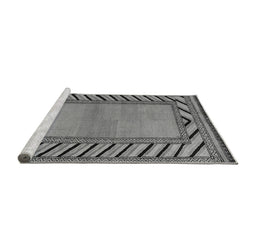 Sideview of Machine Washable Southwestern Gray Country Rug, wshabs4660gry