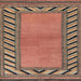 Square Machine Washable Abstract Brown Red Rug, wshabs4660