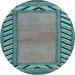 Round Southwestern Light Blue Country Rug, abs4660lblu