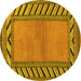 Round Southwestern Yellow Country Rug, abs4660yw