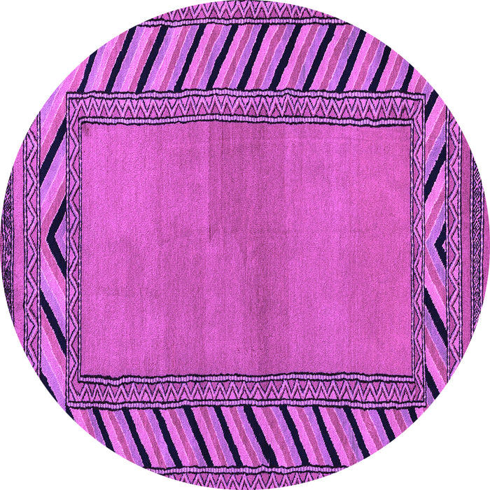 Round Machine Washable Southwestern Purple Country Area Rugs, wshabs4660pur