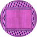 Round Machine Washable Southwestern Purple Country Area Rugs, wshabs4660pur