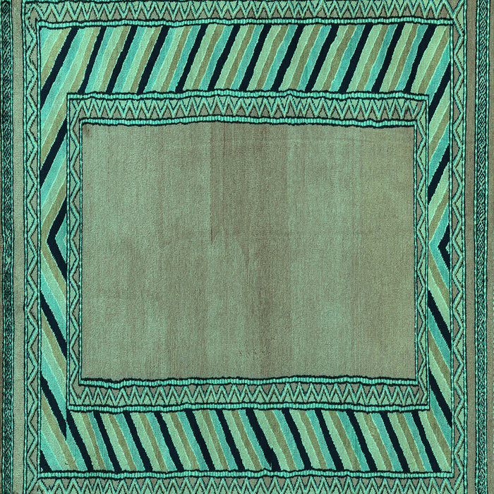 Square Southwestern Turquoise Country Rug, abs4660turq