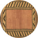 Round Southwestern Brown Country Rug, abs4660brn