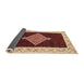 Sideview of Abstract Saffron Red Modern Rug, abs4661