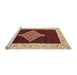 Sideview of Machine Washable Abstract Saffron Red Rug, wshabs4661